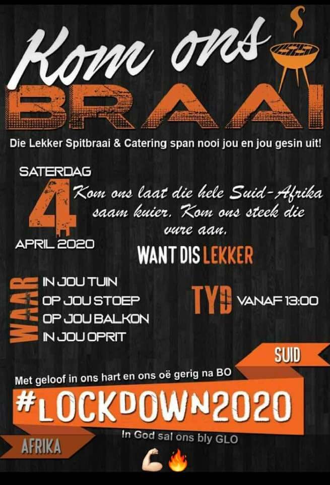 Braai on 4 April during Lockdown